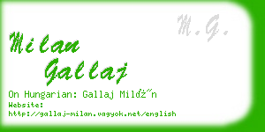 milan gallaj business card